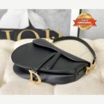 [True-to-ORIGINAL] Christian Dior Saddle Bag Black Grained For Women 10in/25cm CD M0446CBAA_M900