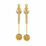 Dior Ball Bubble Pearl Earrings Gold For Women