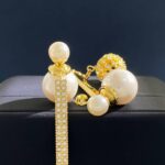Dior Ball Bubble Pearl Earrings Gold For Women
