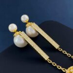 Dior Ball Bubble Pearl Earrings Gold For Women