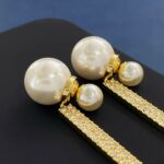 Dior Ball Bubble Pearl Earrings Gold For Women