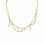 Dior CD Double-Layer Tassel Pearl Necklace Gold For Women