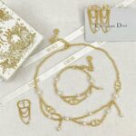 Dior CD Double-Layer Tassel Pearl Necklace Gold For Women