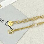 Dior CD Double Tassel Pearl Bracelet Gold For Women