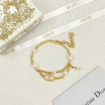Dior CD Double Tassel Pearl Bracelet Gold For Women
