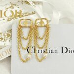 Dior CD Tassel Earrings Gold For Women
