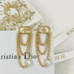 Dior CD Tassel Earrings Gold For Women
