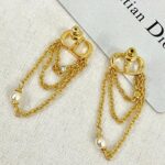 Dior CD Tassel Earrings Gold For Women