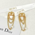 Dior CD Tassel Earrings Gold For Women