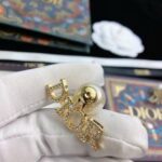 Dior Letter Earrings Gold For Women
