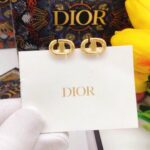 Dior Mini Pig Nose CD Pearl Earrings Gold For Women