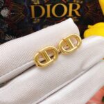 Dior Mini Pig Nose CD Pearl Earrings Gold For Women