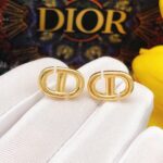 Dior Mini Pig Nose CD Pearl Earrings Gold For Women
