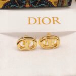 Dior Mini Pig Nose CD Pearl Earrings Gold For Women
