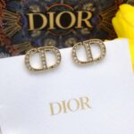 Dior Monogram Mini Earrings Gold For Women