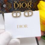 Dior Monogram Mini Earrings Gold For Women