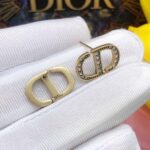 Dior Monogram Mini Earrings Gold For Women