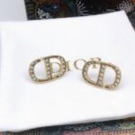 Dior Monogram Mini Earrings Gold For Women