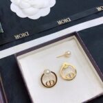 Dior Round CD Earrings Gold For Women