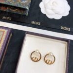 Dior Round CD Earrings Gold For Women