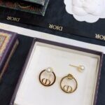 Dior Round CD Earrings Gold For Women
