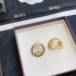 Dior Round CD Earrings Gold For Women