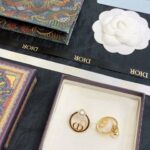 Dior Round CD Earrings Gold For Women