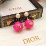 Dior Small Pearl Earrings Pink For Women