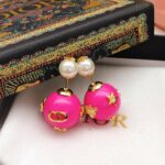 Dior Small Pearl Earrings Pink For Women