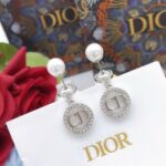 Dior Small Pearls Earrings Silver For Women
