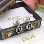 Dior Small Pearls Earrings Silver For Women