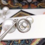 Dior Small Pearls Earrings Silver For Women