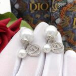Dior Small Pearls Earrings Silver For Women