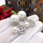 Dior Small Pearls Earrings Silver For Women