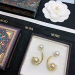 Dior Super Textured Earrings Gold For Women