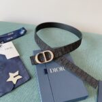Dior 30 Montaigne Reversible Belt Black For Women