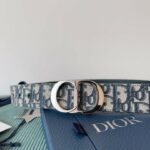 Dior 30 Montaigne Reversible Belt Blue For Women