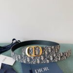 Dior 30 Montaigne Reversible Belt Blue For Women