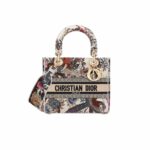 Christian Dior Mini Lady D-Lite Latte Multicolor For Women M0565ORWD_M941- 9.5 Inches/ 24 Cm