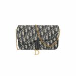 Christian Dior Saddle Pouch With Chain Blue Bag For Women S5907CTZQ_M928- 8.5 Inches/ 21.5 Cm
