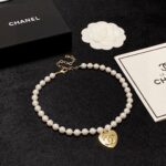Chanel Double C Pearl Love Necklace White For Women