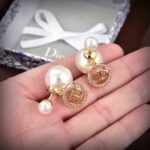 Dior Alphabet Earrings White For Women