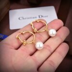 Dior Letter Earrings White For Women