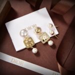 Dior Pentagram Earrings White For Women