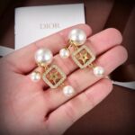 Dior Pentagram Earrings White For Women
