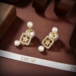 Dior Pentagram Earrings White For Women