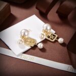 Dior Pentagram Earrings White For Women