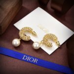 Dior Hollow Earrings Gold For Women