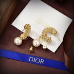 Dior Hollow Earrings Gold For Women