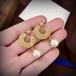 Dior Hollow Earrings Gold For Women